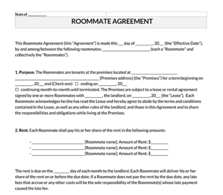 40 Free Roommate Agreement Templates (Word | PDF)