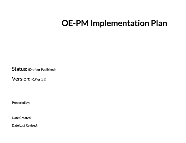 Premium Editable OE-PM Implementation Plan Template for Word File