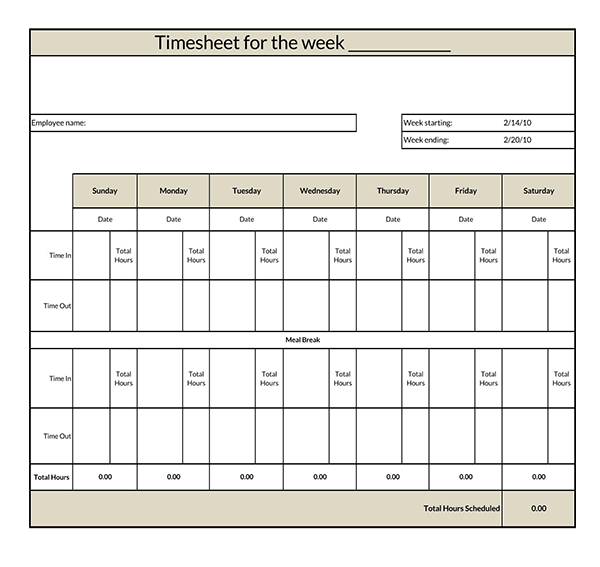 simple monthly timesheet template 21