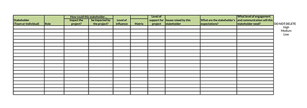 Streamline Stakeholder Analysis with Excel: Free Template 08