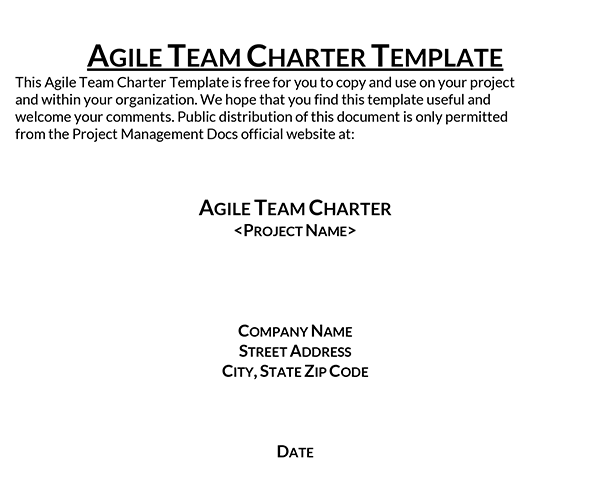 Printable Team Charter Template