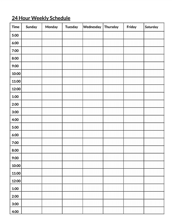 36 free hourly schedule templates to be more productive