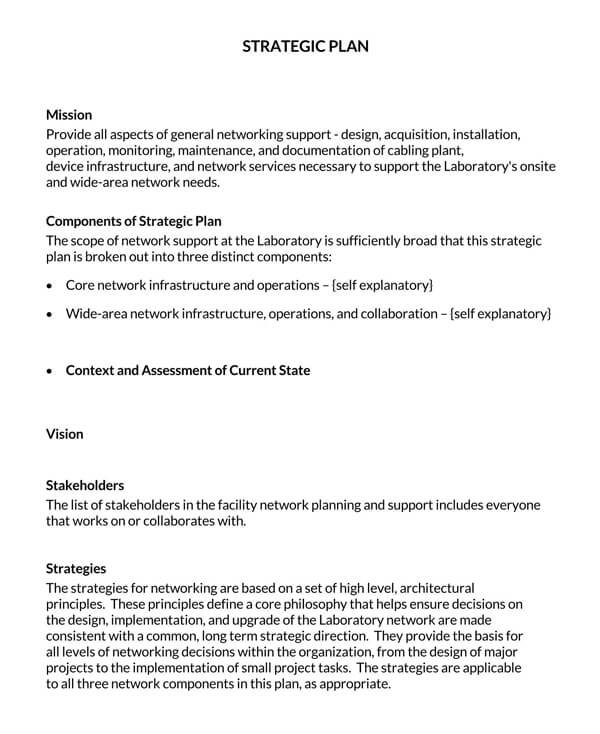 Professional Comprehensive Strategic Plan for Small Business Template 02 as Word Document