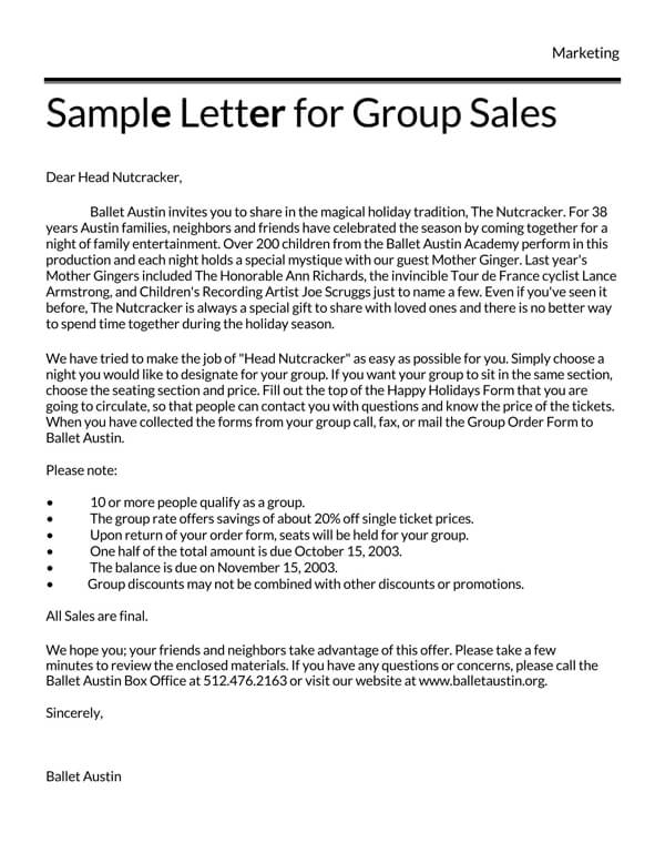 sales letter word