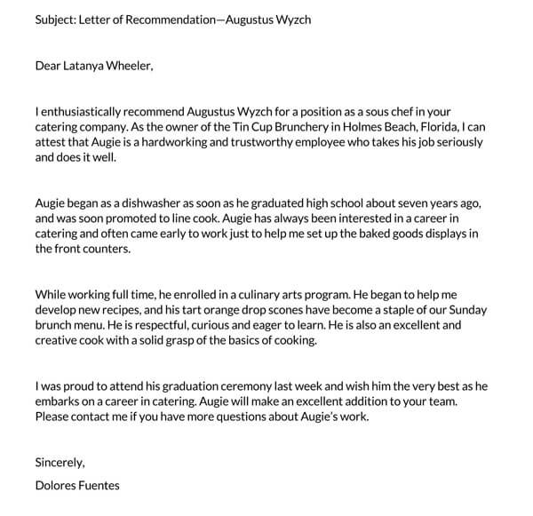 Manager Reference Letter Word Template 02