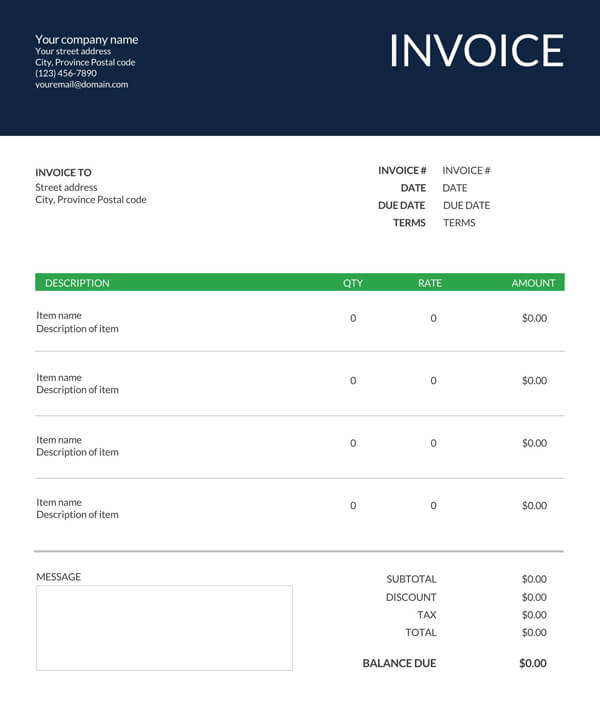 self-employed contractor invoice template