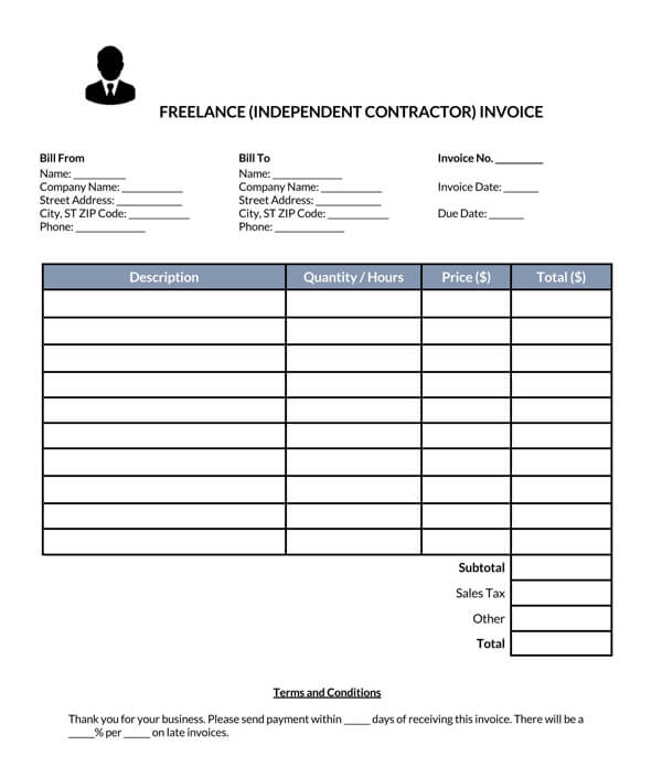 Free Contractor Invoice Template 05