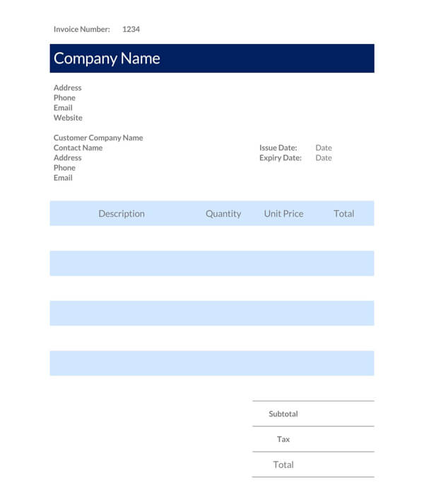 contractor invoice template free
