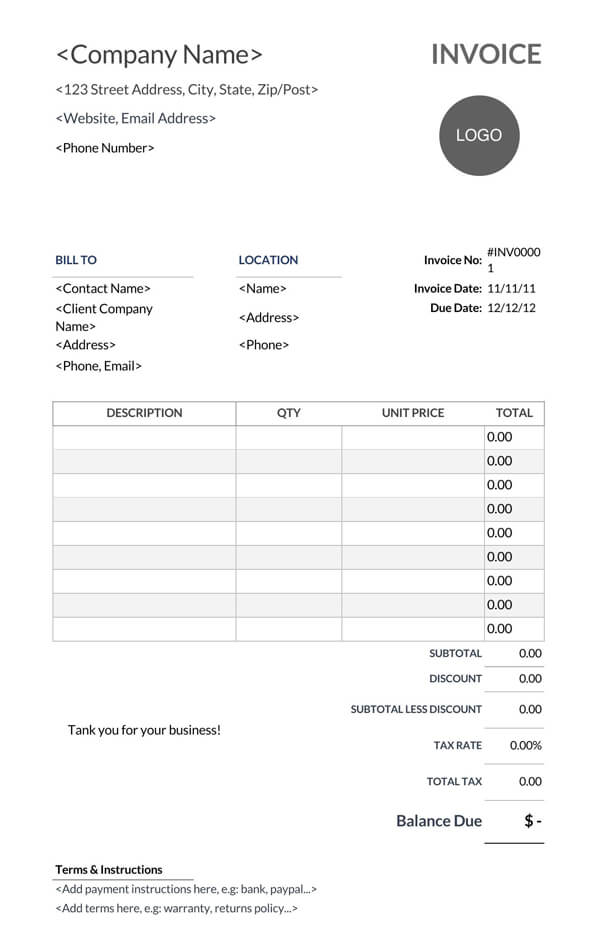 Free Contractor Invoice Template 08