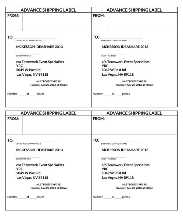 Great Customizable Advance Shipping Label Template as Word File