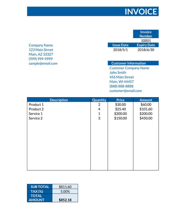 Free Contractor Invoice Template 10