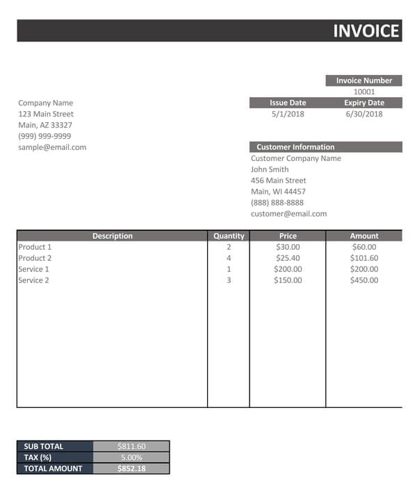 Free Contractor Invoice Template 13