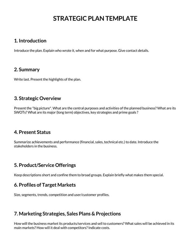 free strategic plan template pdf
