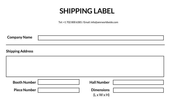 Great Printable General Shipping Label Template 02 in Word Format