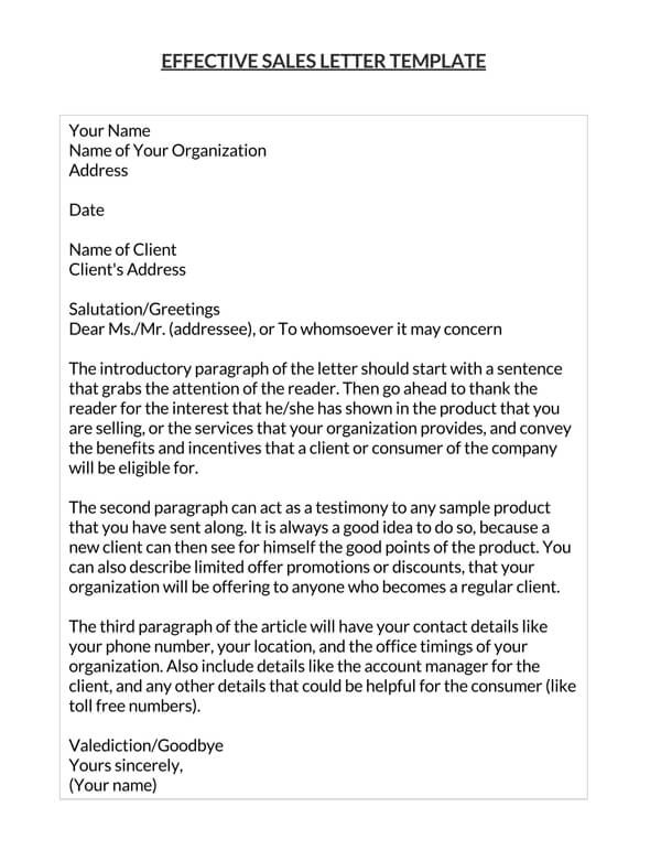 sales letter example for new shop