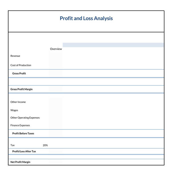 Free Profit and Loss Statement in Excel