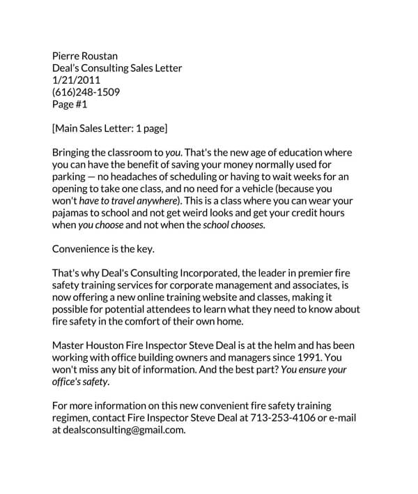 sales letter free word doc