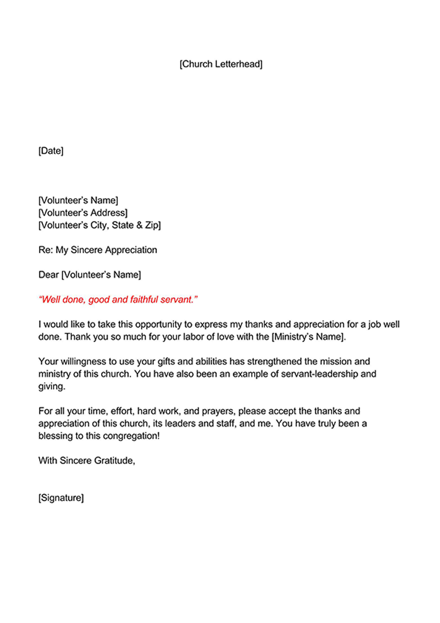 Appreciation Volunteer Reference Letter Free Template