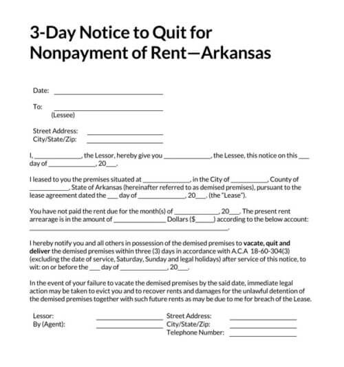 Arkansas-3-Day-Notice-to-Pay-or-Quit-Form_