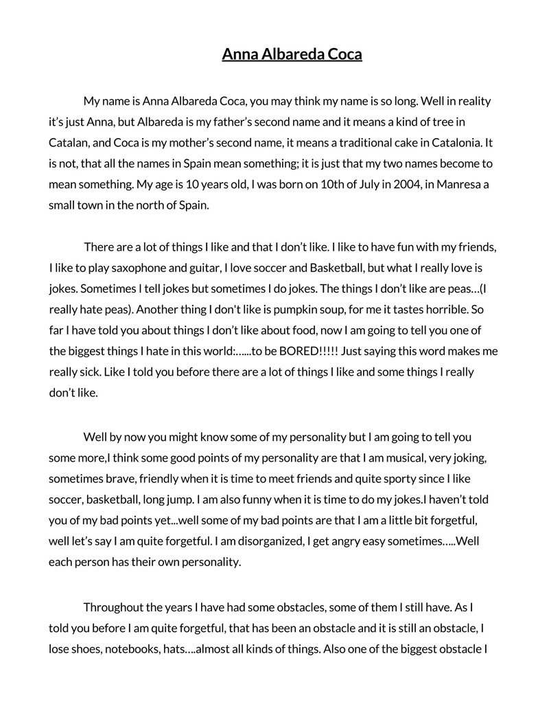 Editable Autobiography Template - Download Now for Free