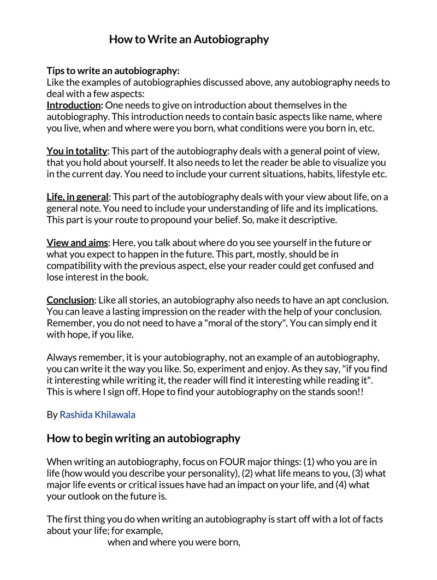 34 Best Autobiography Examples Essay Templates