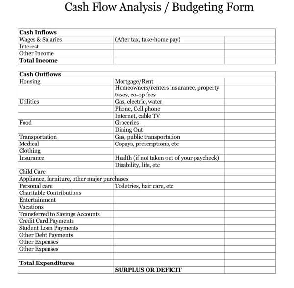 Basic-Personal-Cash-Flow-Statement