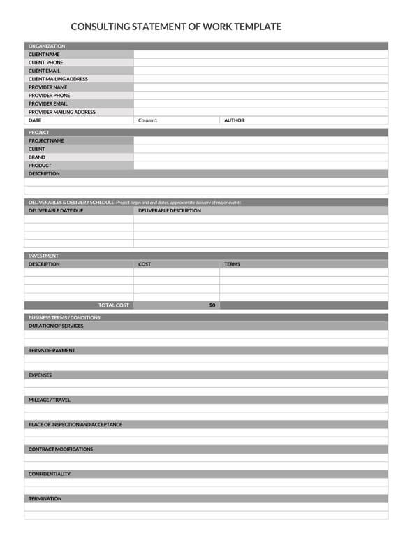 "Editable Statement of Work Template"