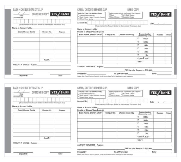 Printable Deposit Slip Form - Sample Version
