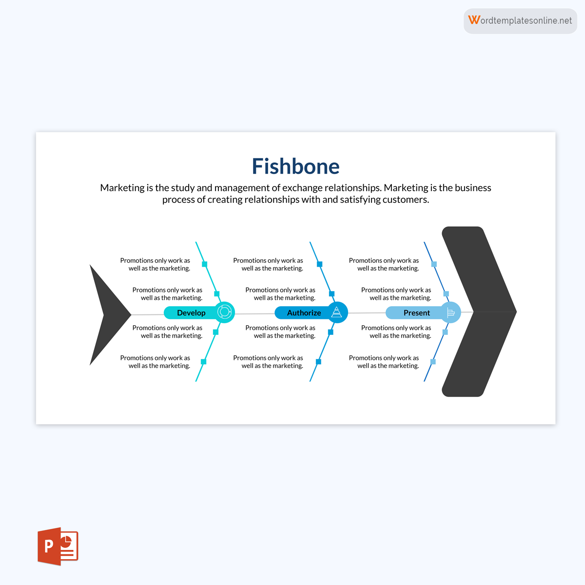 Editable Fishbone Diagram Template Example Power Point