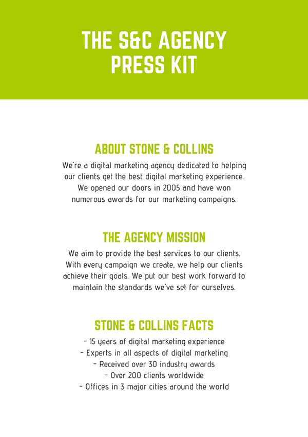 Green Box General Press Kit