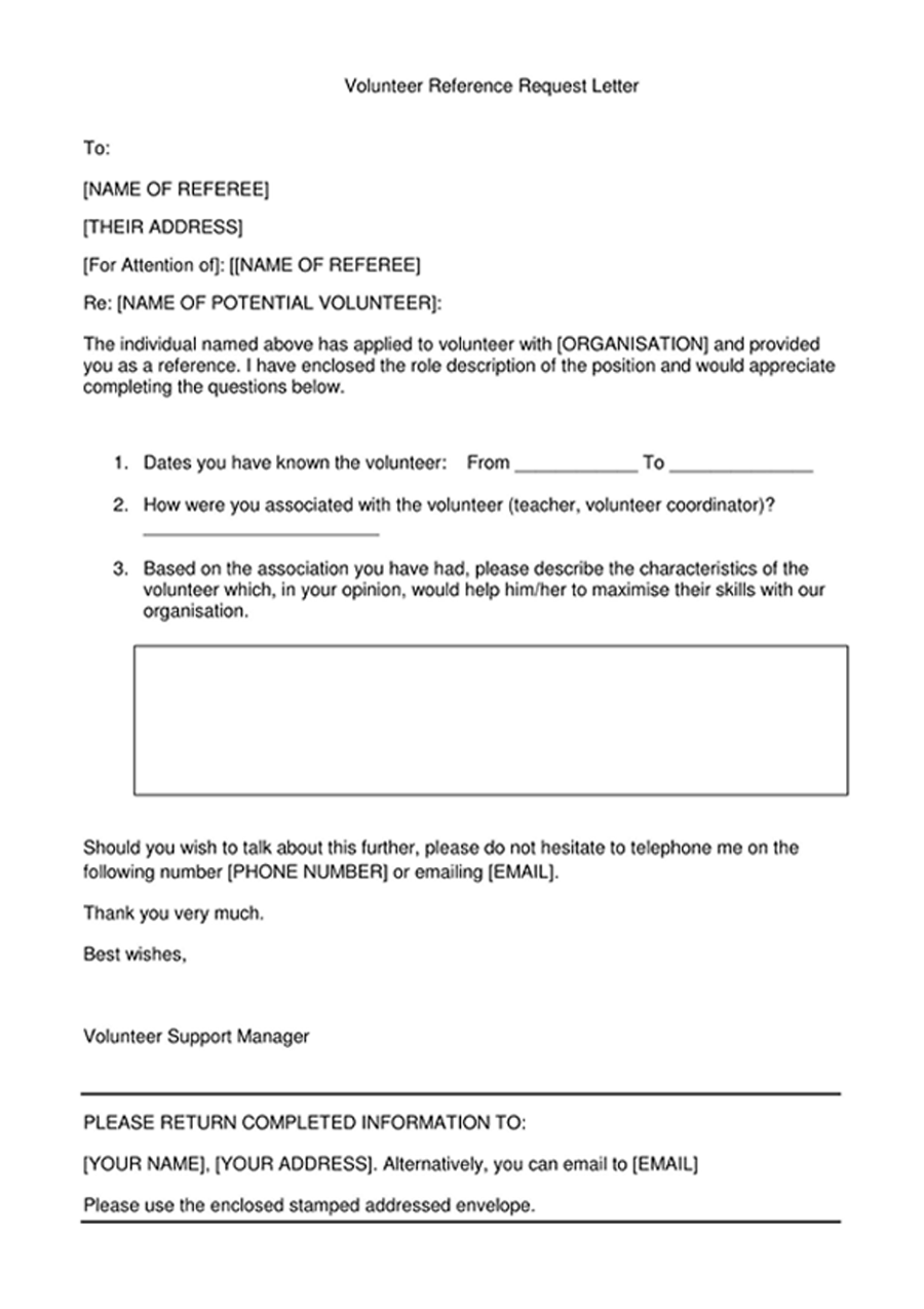 Request Volunteer Reference Letter