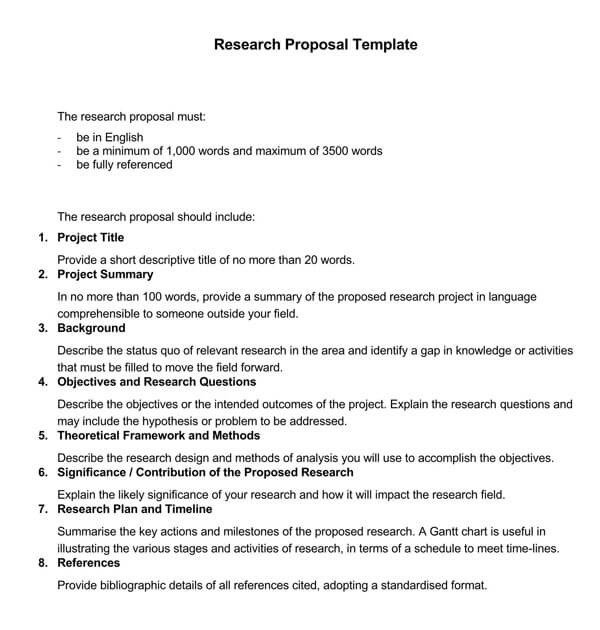 Research Project Proposal Template - Free Download