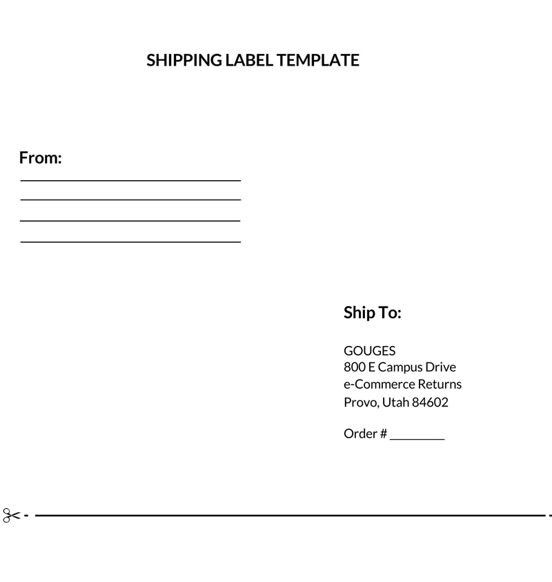 Great Printable General Shipping Label Template 03 in Word Format