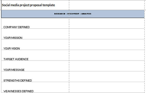 Social Media Project Proposal Template - Sample Format