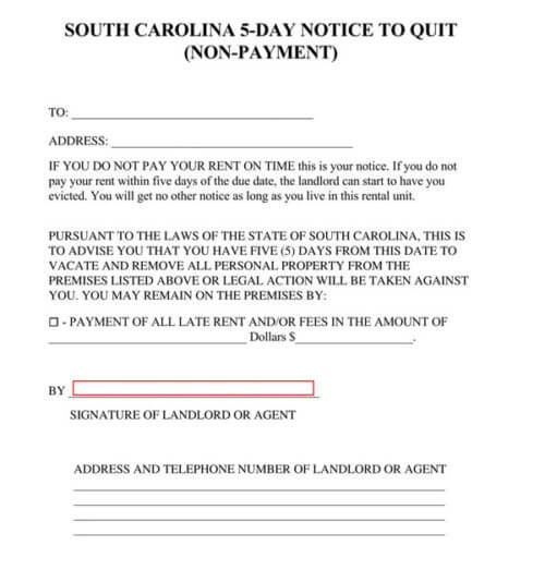 South-Carolina-5-Day-Notice-to-Quit-Form-Nonpayment_