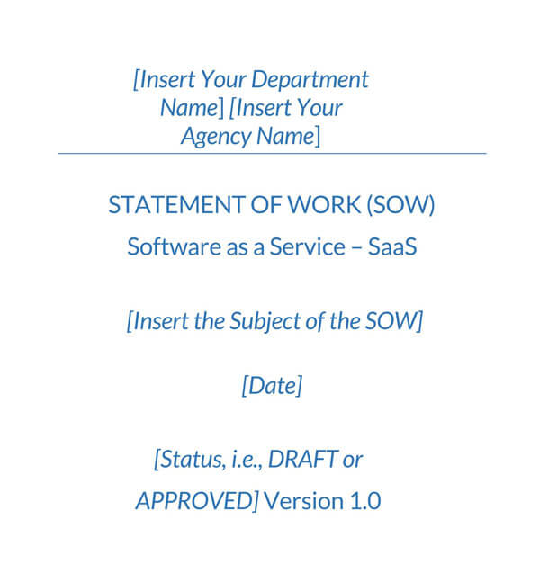 sections of statement of work