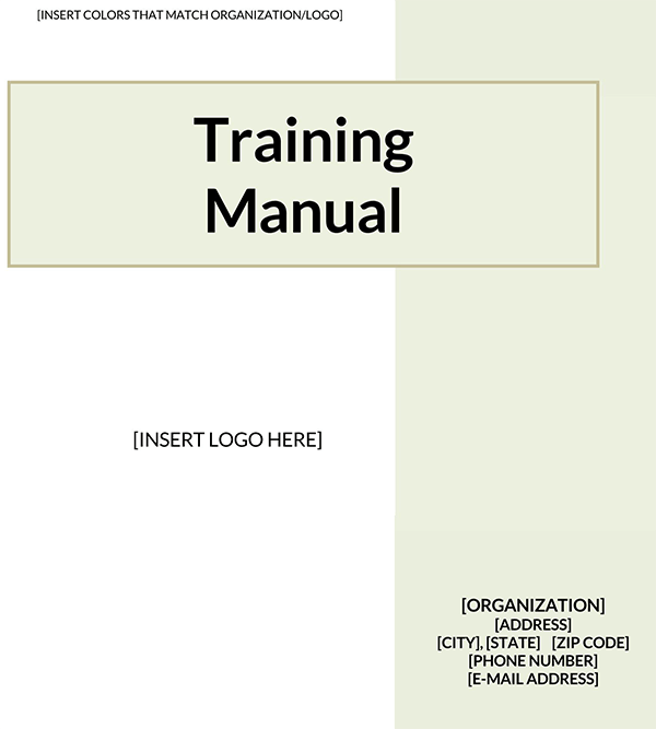 Editable Training Manual Template - Word Format 07