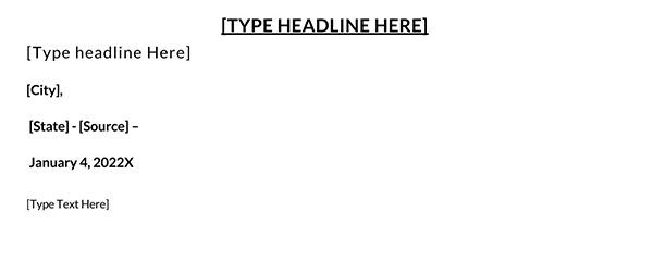 Free Fillable Press Release Template