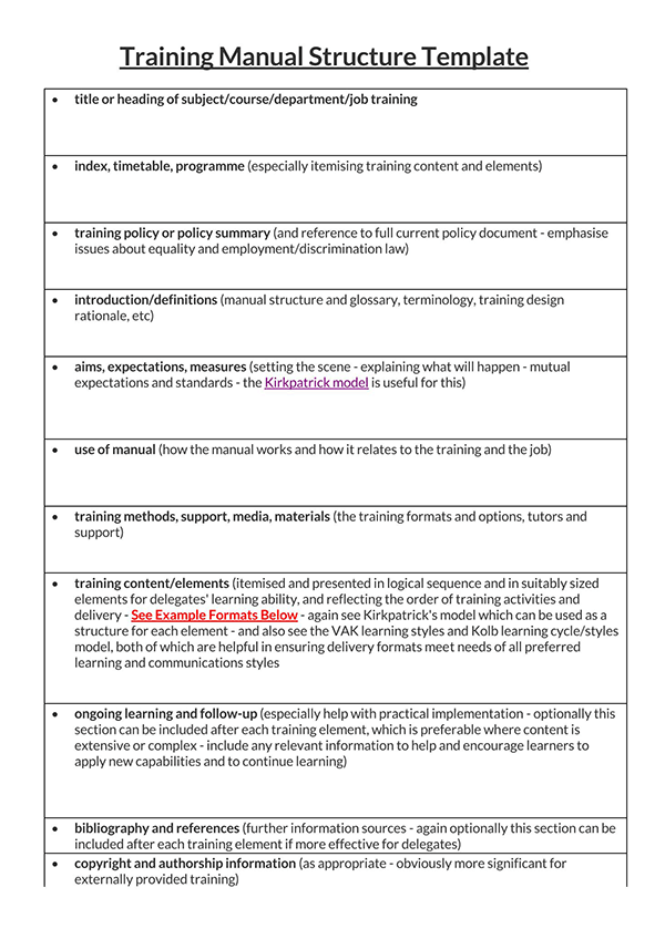 Editable Training Manual Template - Word Format 03