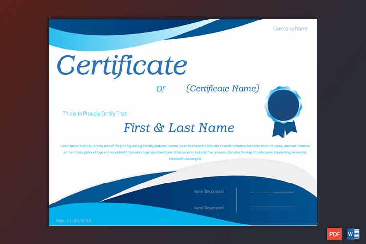 Free Sample of Completion Award Certificate