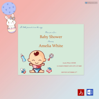 Free Baby Shower Invitation Templates - Word - PSD
