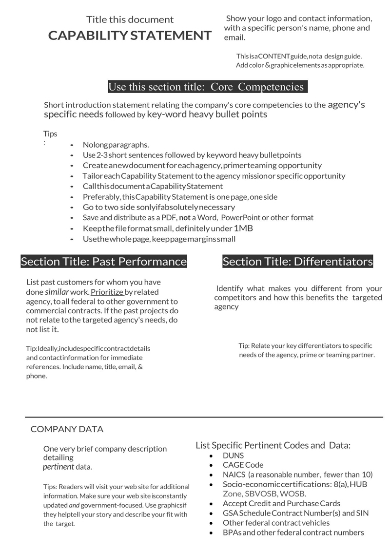 capability statement sample pdf