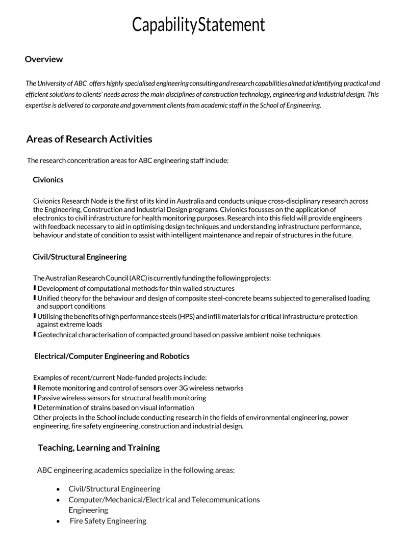 33+ Free Capability Statement Templates | Guide & Tips