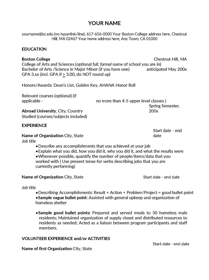 entry level resume college student sample