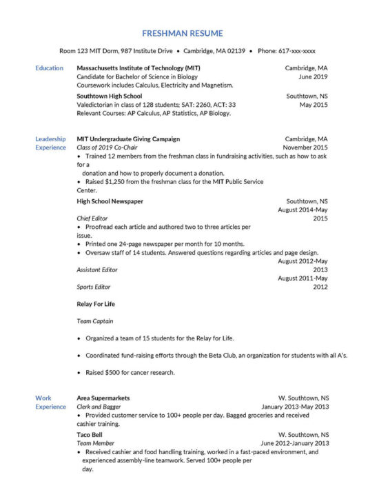 50 Free College Resume Templates for Students (Examples)
