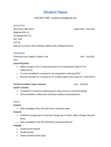 50 Free College Resume Templates for Students (Examples)