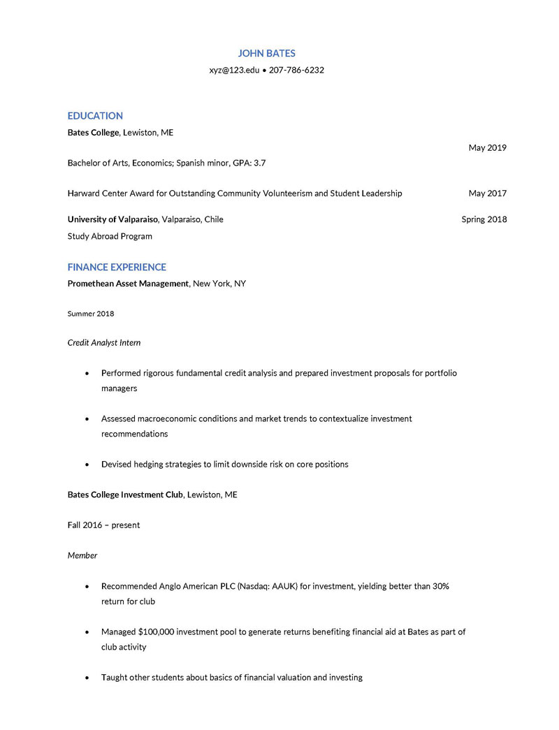 Great Printable Student College Resume Template 08 in Word Format