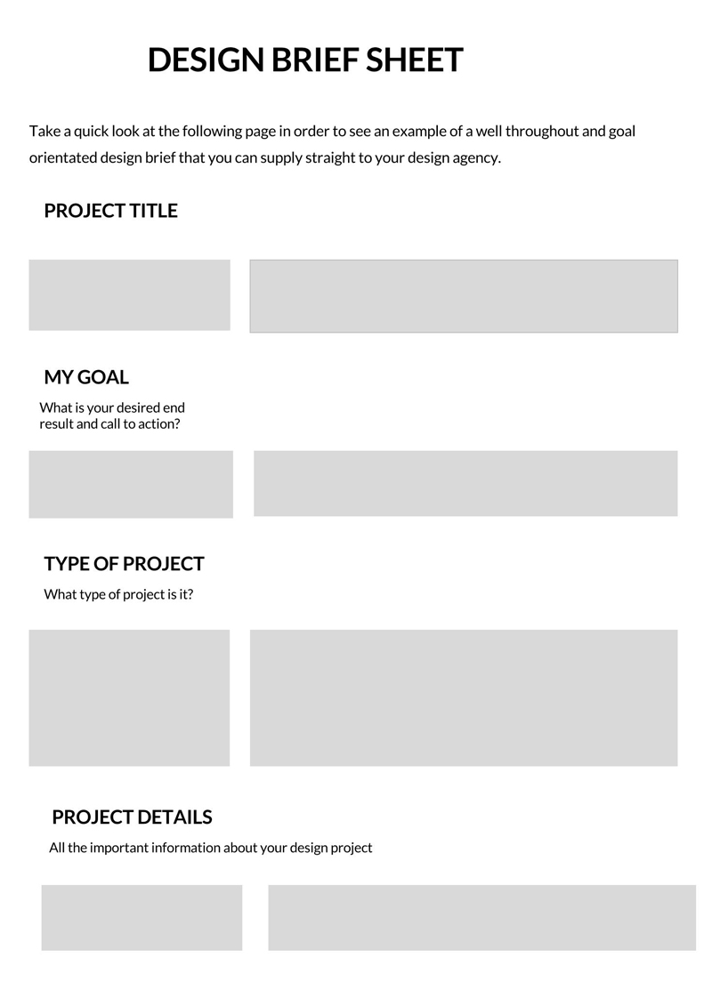 Free Design Brief Template 01 for Word