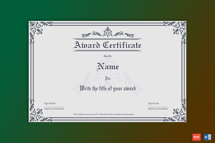 Dignified-Award-Certificate-Template