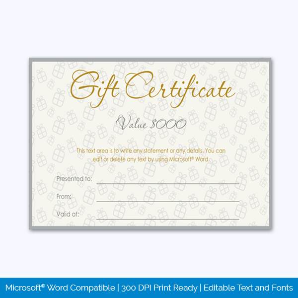 Free Editable Gift Certificate Template